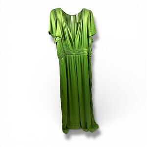 Anthropologie Somerset Jumpsuit in Satin Emerald Green Size XL